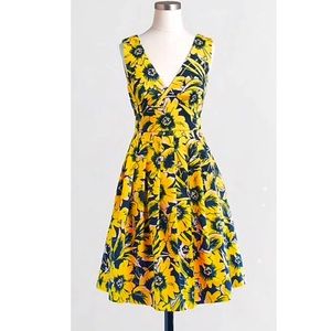 J Crew floral pique skater dress